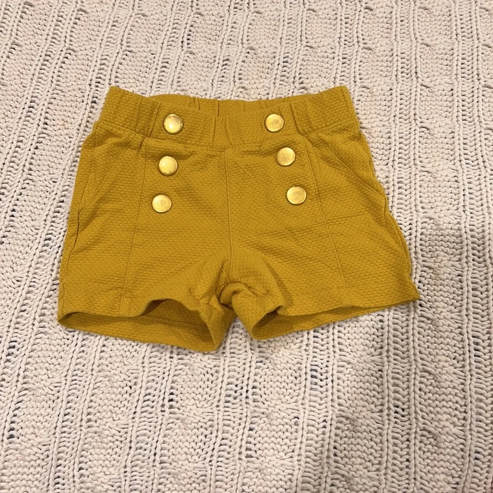 Osh Kosh Mustard Yellow Sailor Shorts Elastic Waist 3T